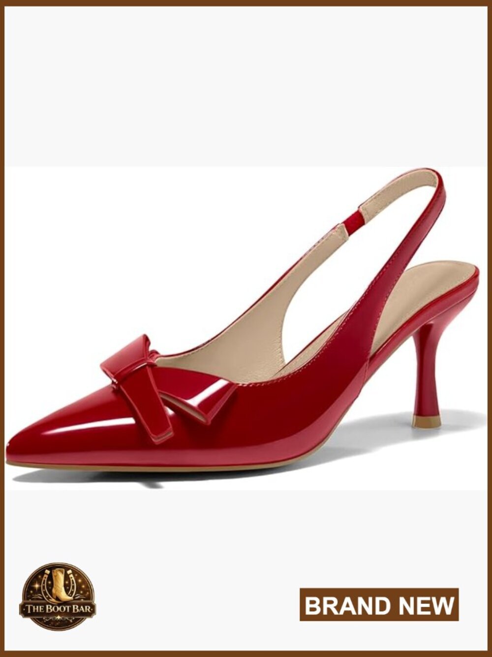 Slingback Kitten Heels Bow Closed Pointed Toe Pumps Slip On Dress Shoes